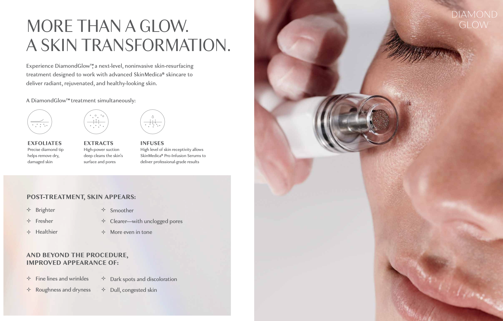 Pittsburgh Diamond Glow Dermalinfustion - Reveal Skin & Beauty Spa. Acne Facial Specialist, Anti-Aging Facials, Custom Facials, Dermaplaning, PCA Skin Chemical Peels, Cosmedix Chemical Peels, Skincare Specialists in Bridgeville, Upper St. Clair, South Fayette, Mt. Lebanon, Bethel Park, Peters Township. Microchannelling and Microneedling by ProCell.