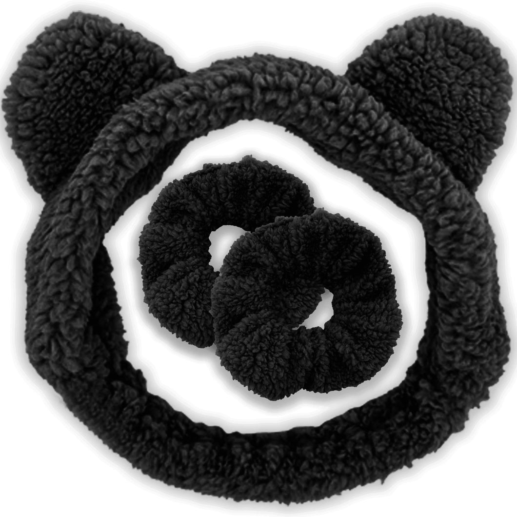 Teddy Bear Ear Headband and Scrunchie Wristbands